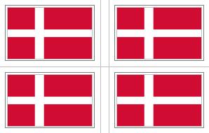 Denmark Flag Stickers - 50 per sheet