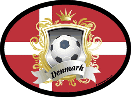 Denmark Soccer Oval Decal