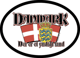 Denmark Oval Decal With Motto