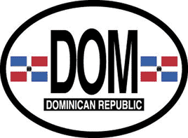 Dominican Republic Reflective Oval Decal
