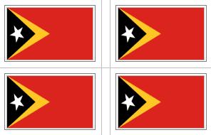 East Timor Flag Stickers - 50 per sheet