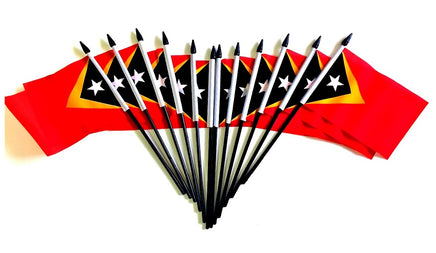 East Timor Polyester Miniature Flags - 12 Pack