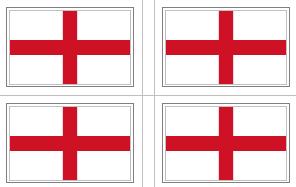 England St George Flag Stickers - 50 per sheet