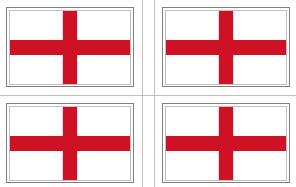 England St George Flag Stickers - 50 per sheet