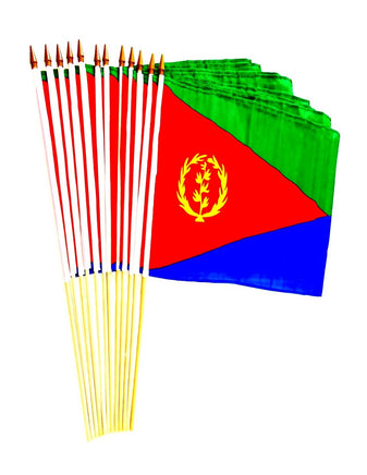 Eritrea Polyester Stick Flag - 12"x18" - 12 flags