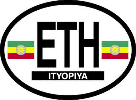 Ethiopia Reflective Oval Decal