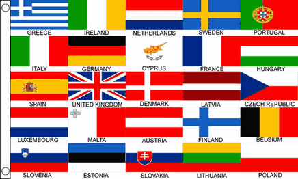 Euro 25 Nations Flag - Horizontal Display
