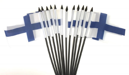 Finland Polyester Miniature Flags - 12 Pack