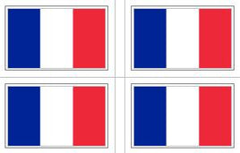 French Flag Stickers - 50 per sheet