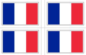 French Flag Stickers - 50 per sheet