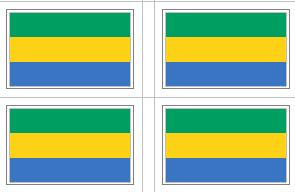 Gabon Flag Stickers - 50 per sheet