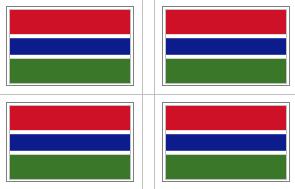 Gambia Flag Stickers - 50 per sheet