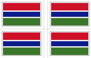Gambia Flag Stickers - 50 per sheet