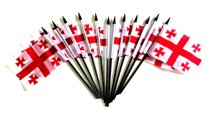Georgia Republic Polyester Miniature Flags - 12 Pack