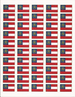 Georgia State Flag Stickers - 50 per sheet