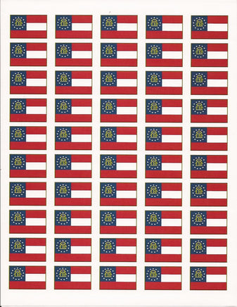 Georgia State Flag Stickers - 50 per sheet