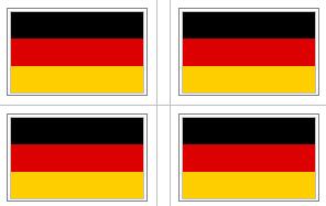 German (NO Eagle) Current Flag Stickers - 50 per sheet