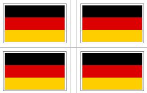 German (NO Eagle) Current Flag Stickers - 50 per sheet