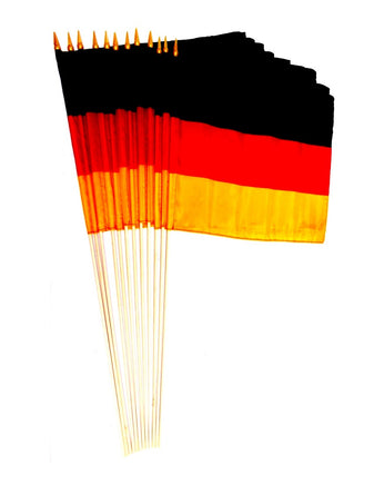Germany Polyester Stick Flag - 12"x18" - 12 flags