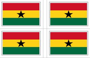 Ghana Flag Stickers - 50 per sheet