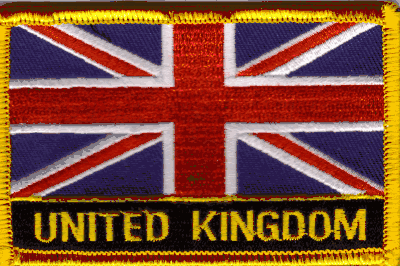 Great Britain (UK) Flag Patch - Wth Name