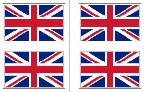 Great Britain (UK) Flag Stickers - 50 per sheet