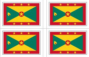 Grenada Flag Stickers - 50 per sheet