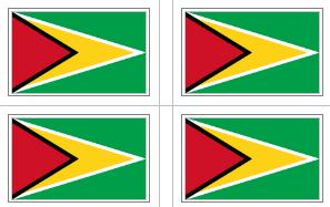 Guyana Flag Stickers - 50 per sheet
