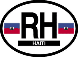 Haiti Reflective Oval Decal