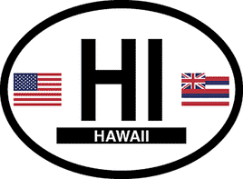 Hawaii Reflective Oval Decal