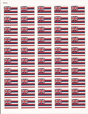 Hawaii State Flag Stickers - 50 per sheet