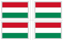 Hungary Flag Stickers - 50 per sheet