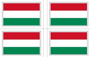 Hungary Flag Stickers - 50 per sheet