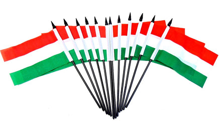 Hungary Polyester Miniature Flags - 12 Pack