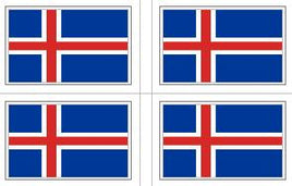 Iceland Flag Stickers - 50 per sheet