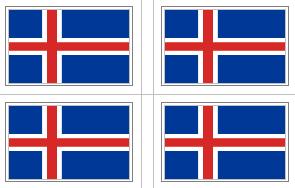 Iceland Flag Stickers - 50 per sheet