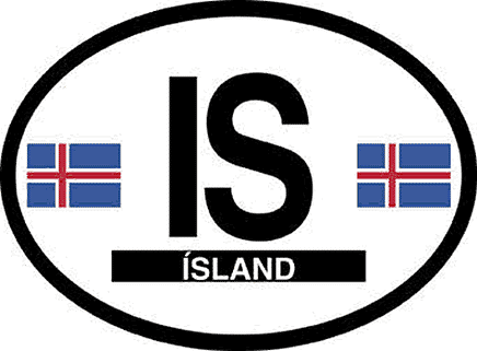 Iceland Reflective Oval Decal