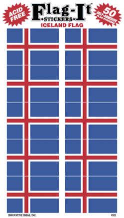 Iceland Flag Stickers - 50 per pack