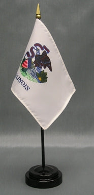 Illinois Miniature Table Flag - Deluxe