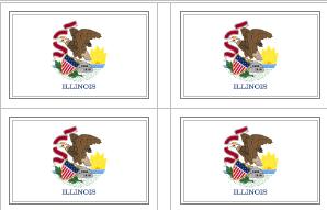 Illinois State Flag Stickers - 50 per sheet
