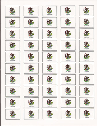 Illinois State Flag Stickers - 50 per sheet