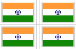 India Flag Stickers - 50 per sheet