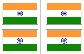 India Flag Stickers - 50 per sheet