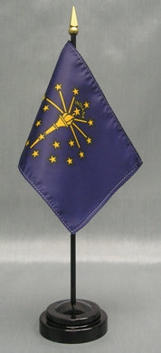 Indiana Miniature Table Flag - Deluxe