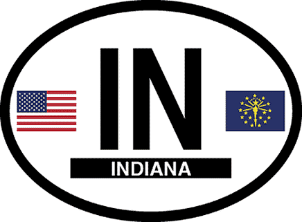Indiana Reflective Oval Decal