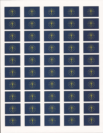 Indiana State Flag Stickers - 50 per sheet
