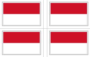 Indonesian Flag Stickers - 50 per sheet