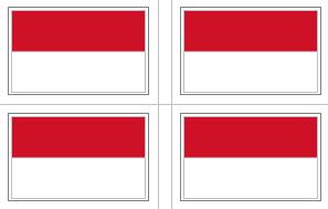 Indonesian Flag Stickers - 50 per sheet