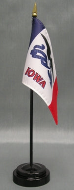 Iowa Miniature Table Flag - Deluxe