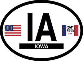 Iowa Reflective Oval Decal
